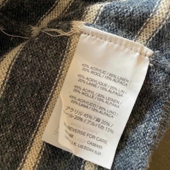 J. Crew Striped Sweater with Button Detail - Large - Picture 4 of 5